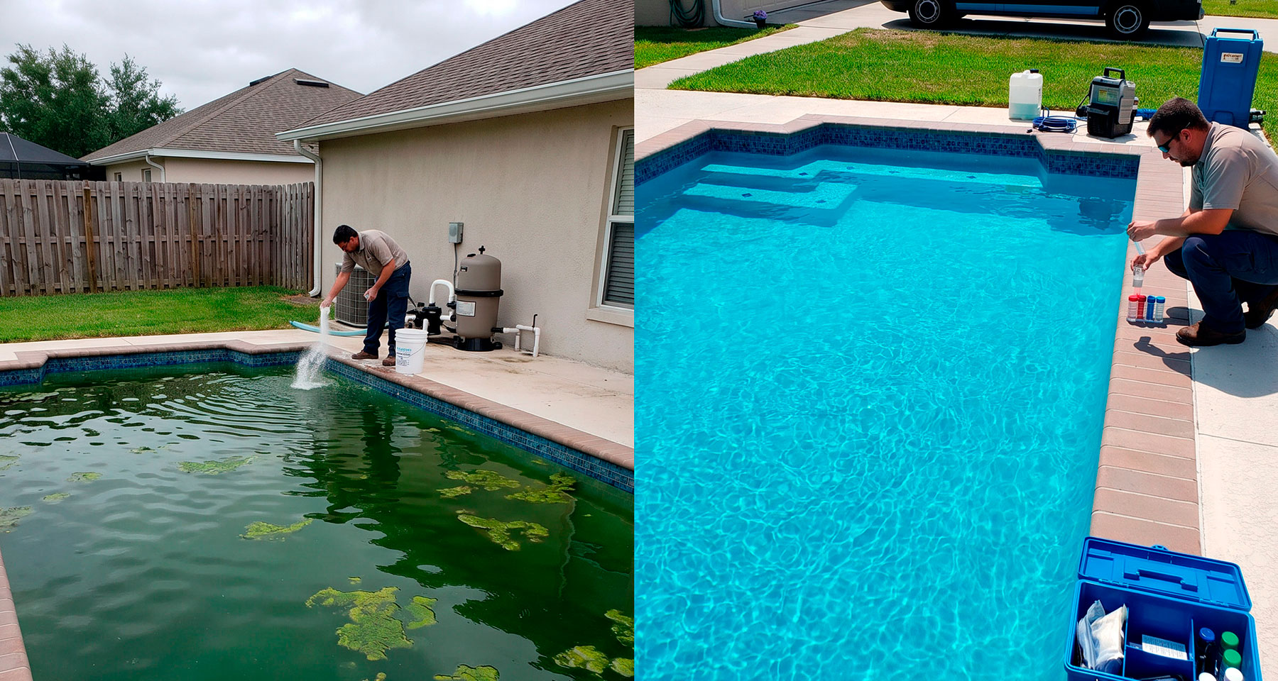 Recuperação de piscina verde - tratamento e manutenção de piscinas